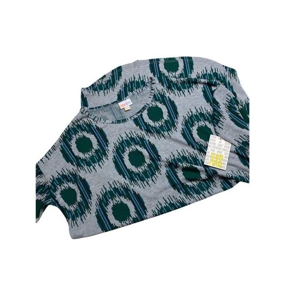 LuLaRoe Tops - LuLaRoe Irma Tunic Top Gray Green High Low‎ Hem XXS NEW